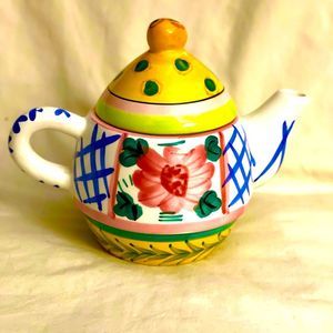 Bella Casa By Ganz Hand-painted Ceramic Teapot